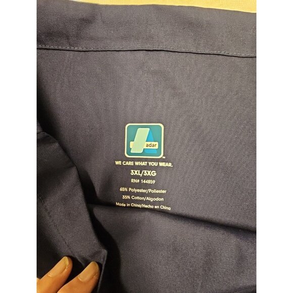 Adar Natural-Rise Multipocket Scrub Pants Wide Leg Blue Unisex 3X - Picture 6 of 8